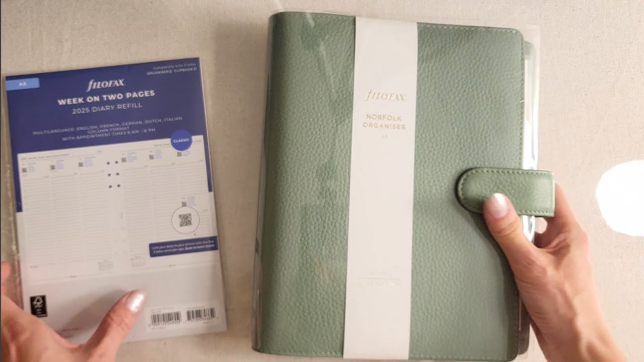 2025 için yeni ajandam / A5 Filofax Norfolk Sage 6 Ring