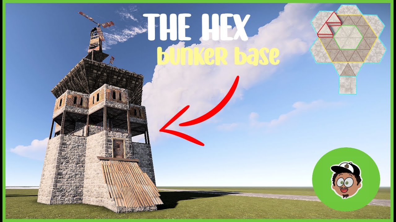 RUST Base Build | THE HEX | Small Group | Strong Bunker Base Tutorial | CraptasticFTW New 2022
