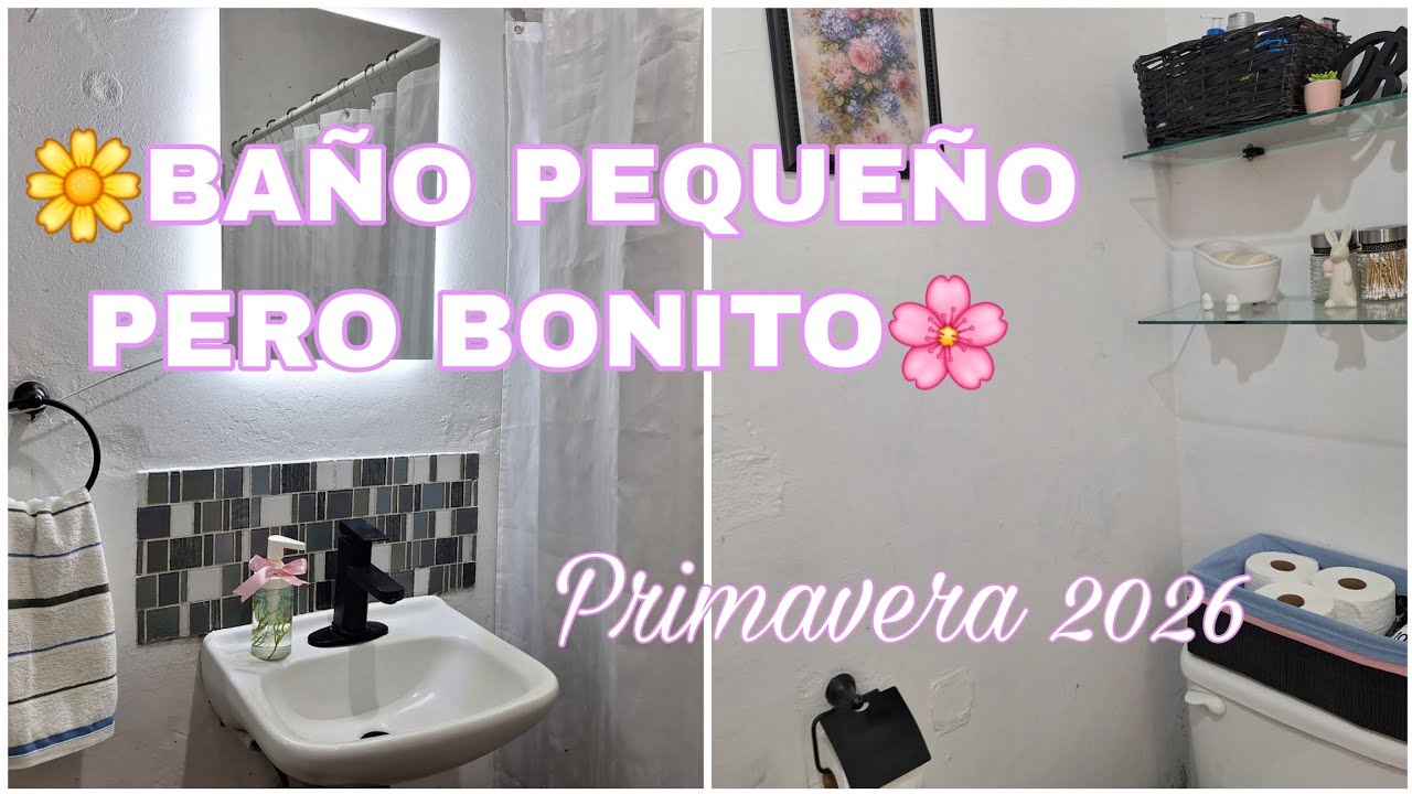 🌼DECORACIÓN DE PRIMAVERA 🌸BAÑO PEQUEÑO💛 CAMBIOS CON POCO DINERO🌸RESULTADO INCREÍBLE