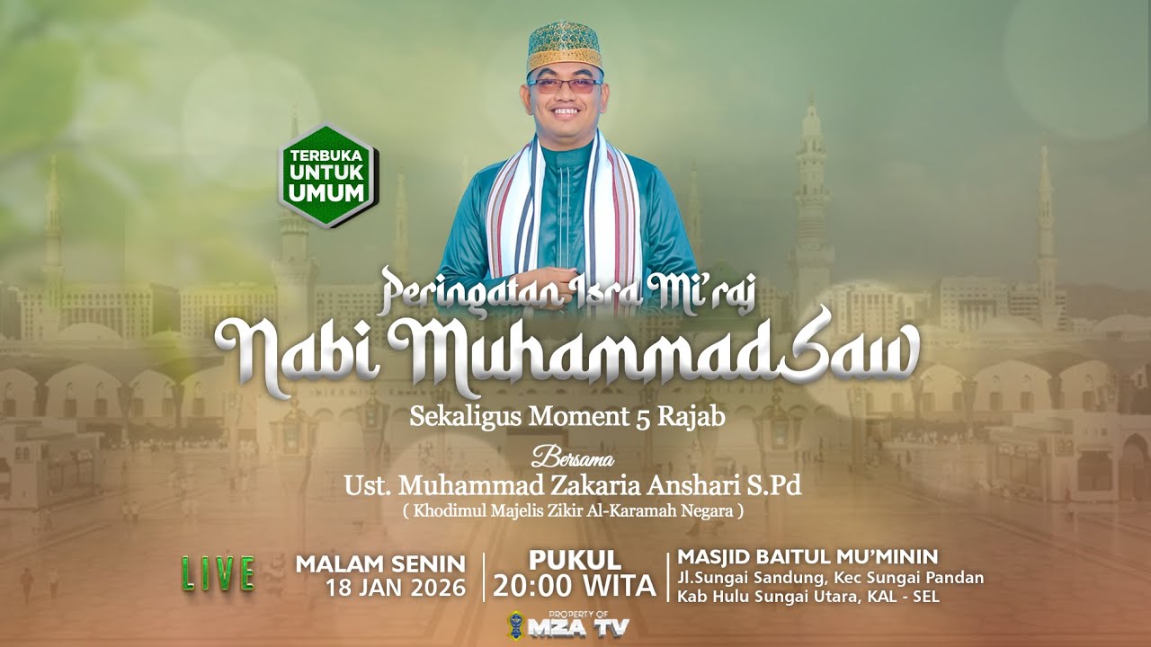 [LIVESTREAM] Peringatan Isra Mi'raj Sekaligus Moment 5 Rajab| MASJID BAITUL MU'MININ SEI SANDUNG HSU
