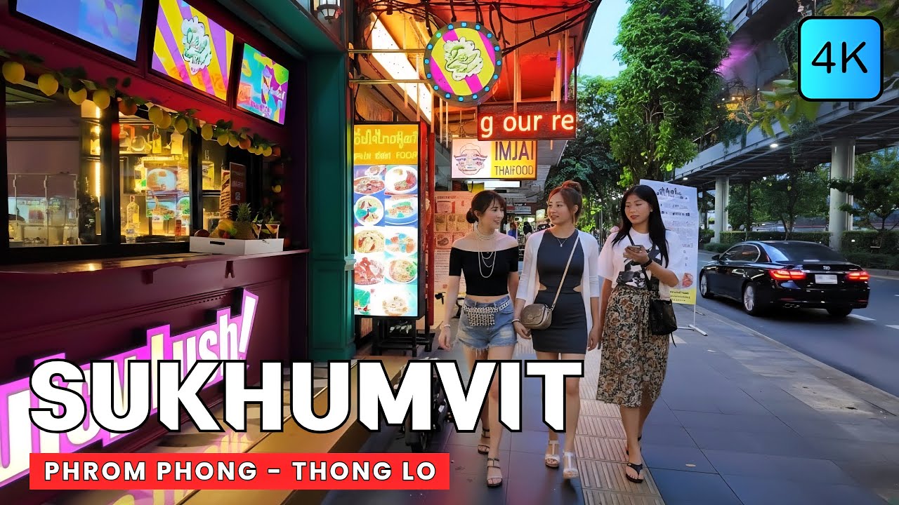 [4K] Sukhumvit Road Bangkok (Phrom Phong - Thong Lo) 🇹🇭 ASMR 🎧 Walking Tour