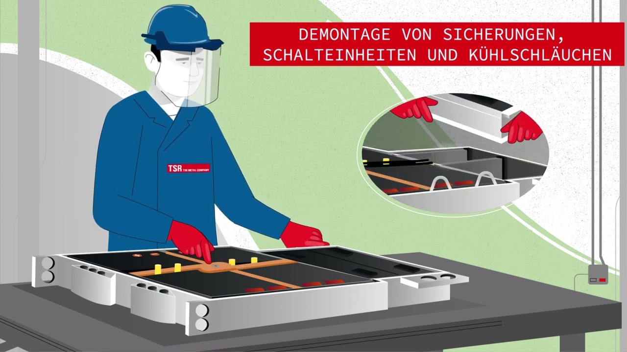 Recycling von Batterien f&uuml;r Elektrofahrzeuge TRS - Erkl&auml;rvideo von EVA