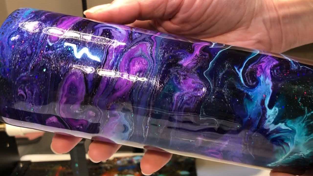 T-Rex New Shimmer Alcohol Ink Swirl Tumbler, Special Request