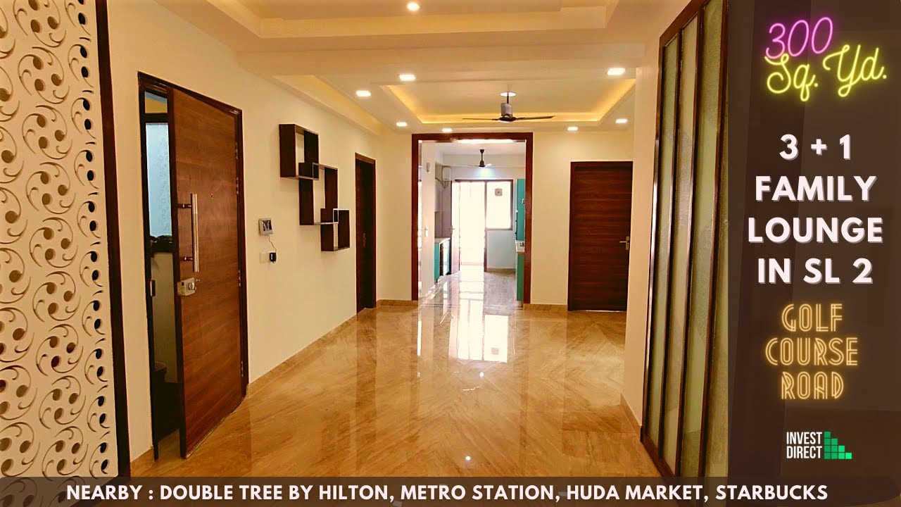 300 Sq. Yd. CLASSY 3 BHK +1 Lounge || Builder Floor on Golf Course Road @ 1.54 CR