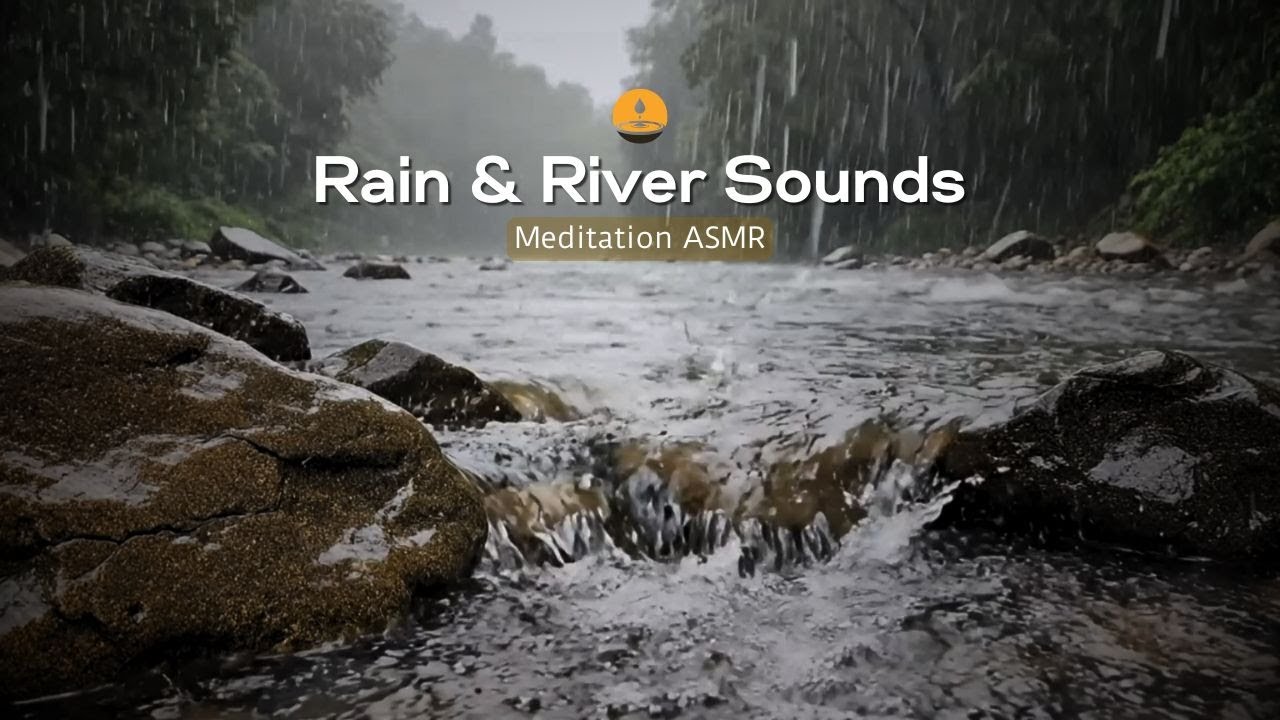 Deep Night Comfort with Rain and Flowing River Sounds