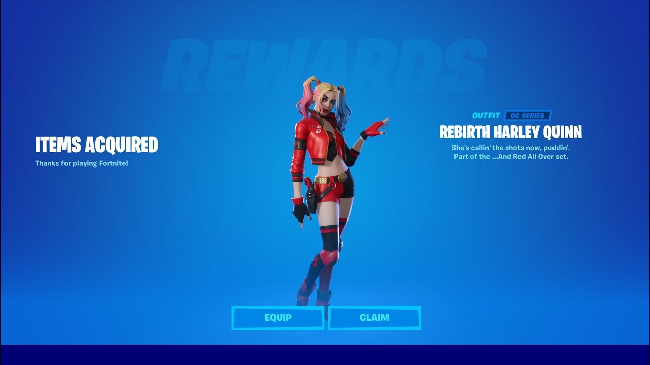Unlocking the new exclusive Rebirth Harley Quinn outfit in Fortnite!