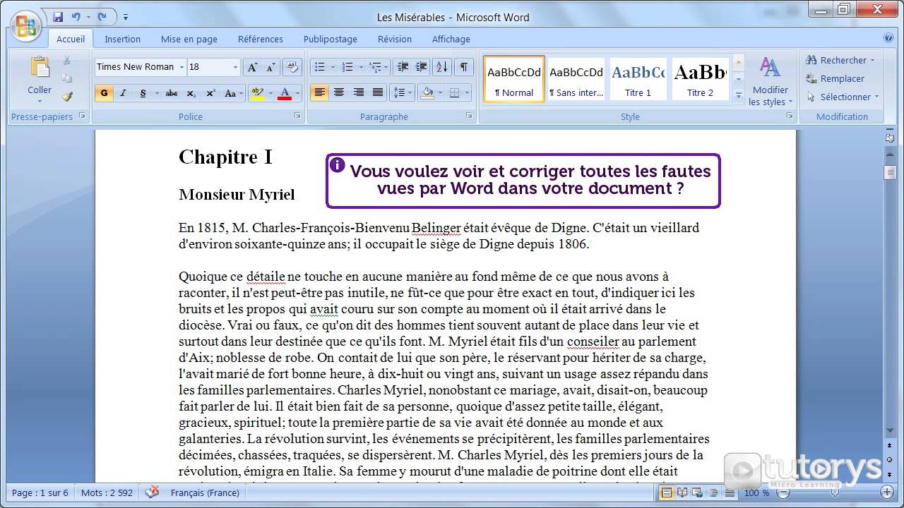 Comment utiliser le correcteur d'orthographe de Word 2007 ?