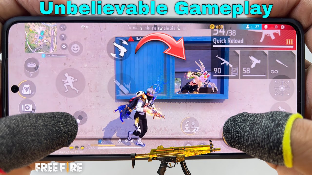 Unbelievable gameplay free fire india in POCO F6 mobile handcam 2 finger