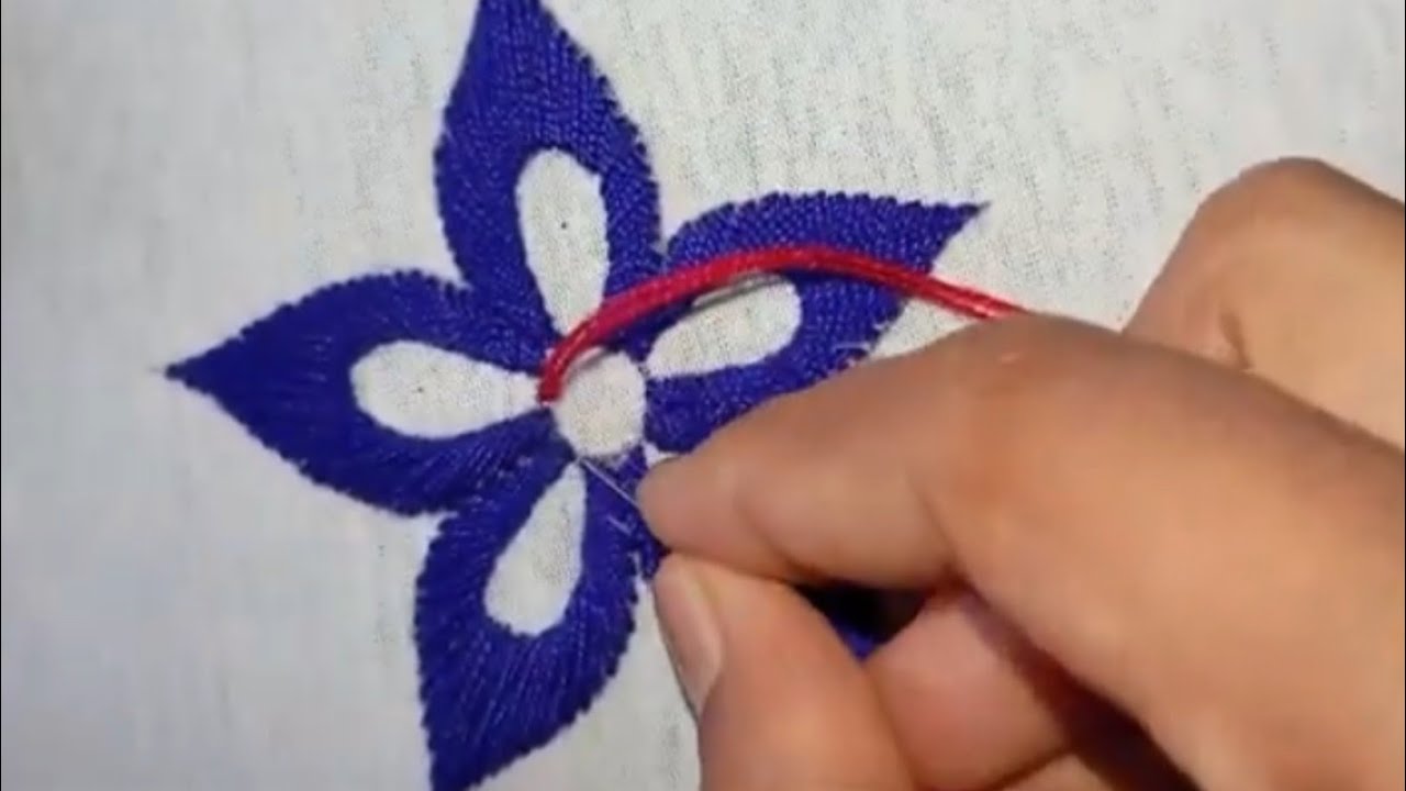 Simple and easy flower embroidery stitch. hand embroidery design। 