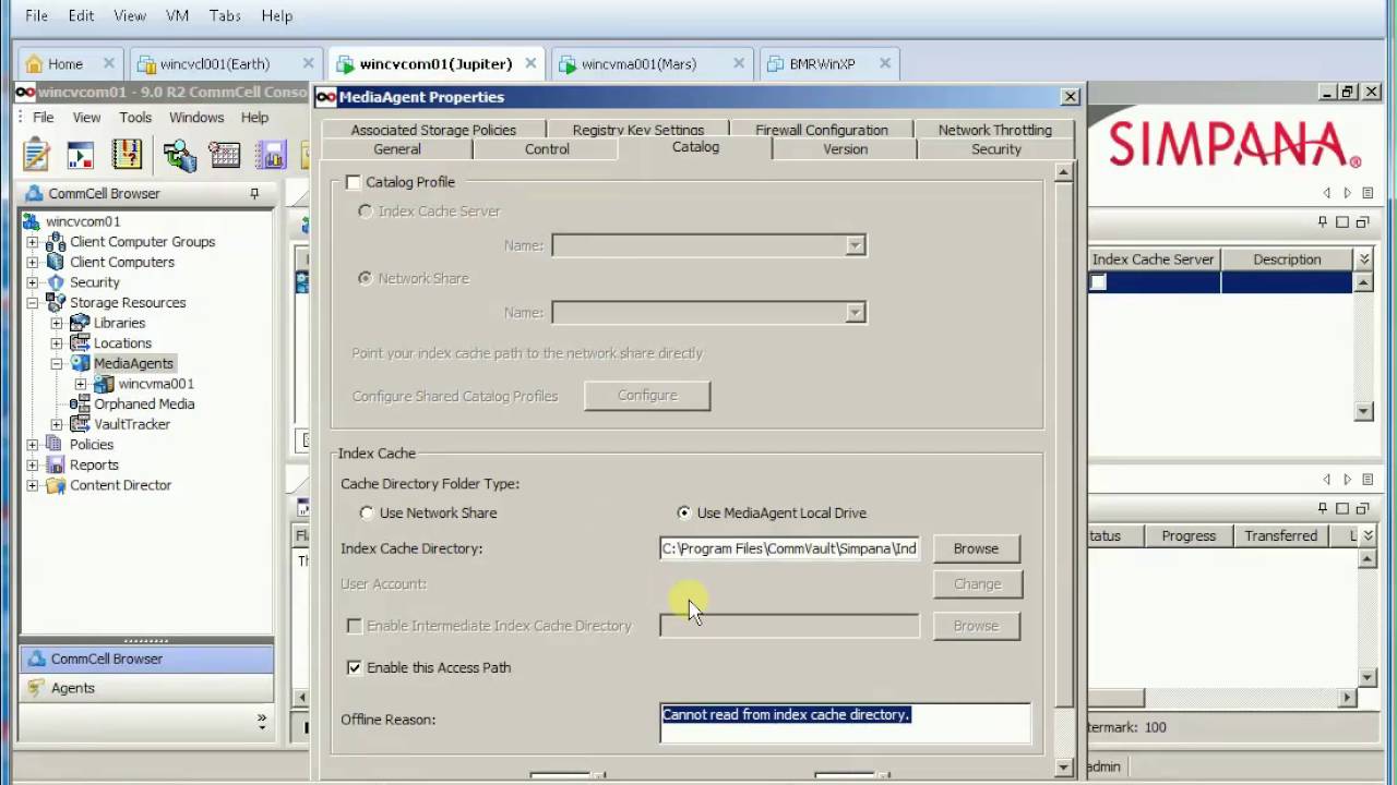 CommVault - Fix Missing Index Cache Label
