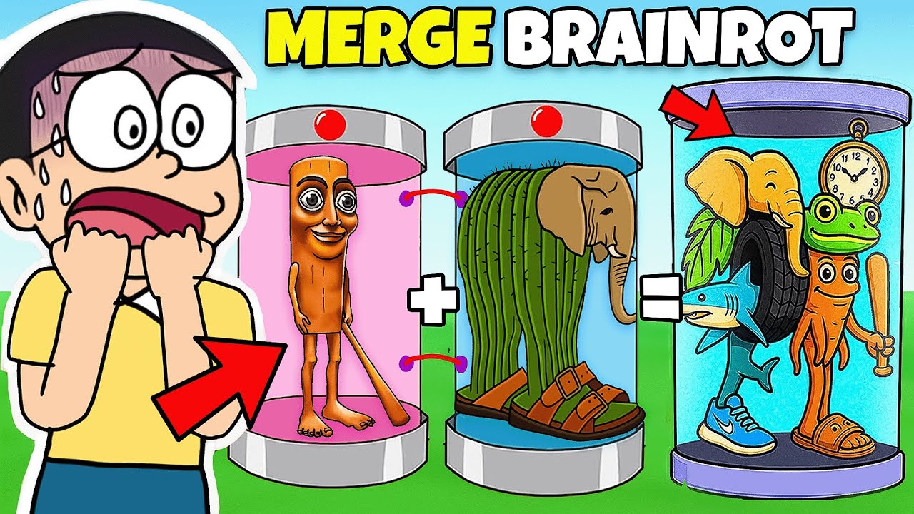 Shinchan & Nobita Merge Brainrot to make Monster italian Brainrot in Roblox 😱😱|| funny game
