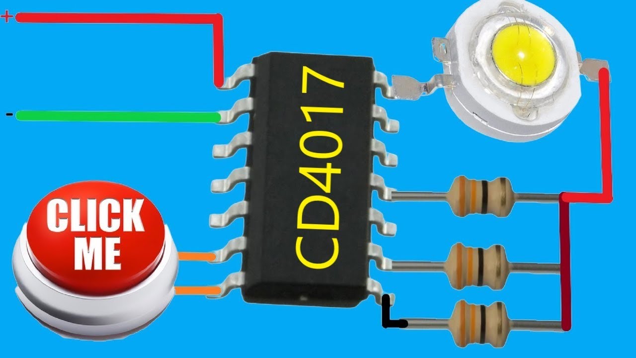 Удивительно полезный электронный проект с использованием CD4017 Decade Counter IC