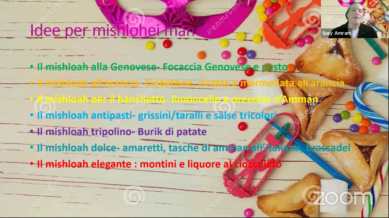 IL BANCHETTO DI PURIM | Conferenza online e videoricetta