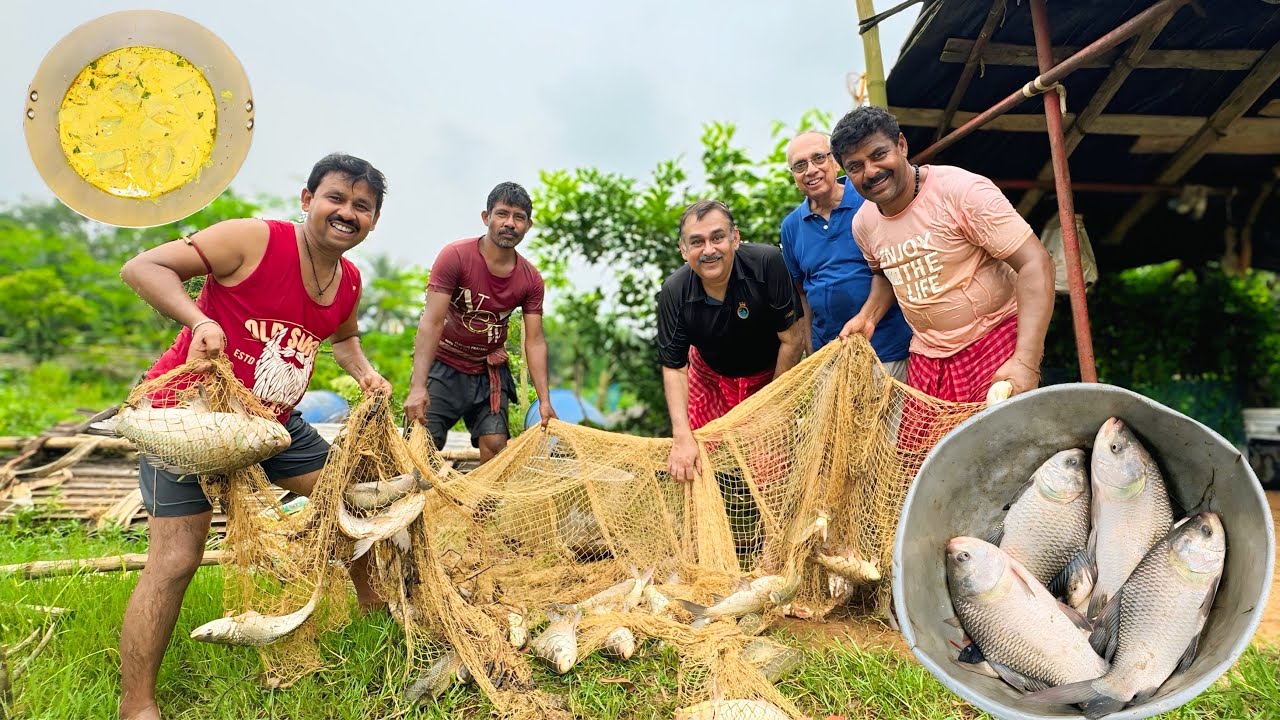 পুকুর থেকে 10 kg কাতলা মাছ ও 5 kg সিঙ্গি মাছ ধরে জমিয়ে খাওয়া-দাওয়া ||