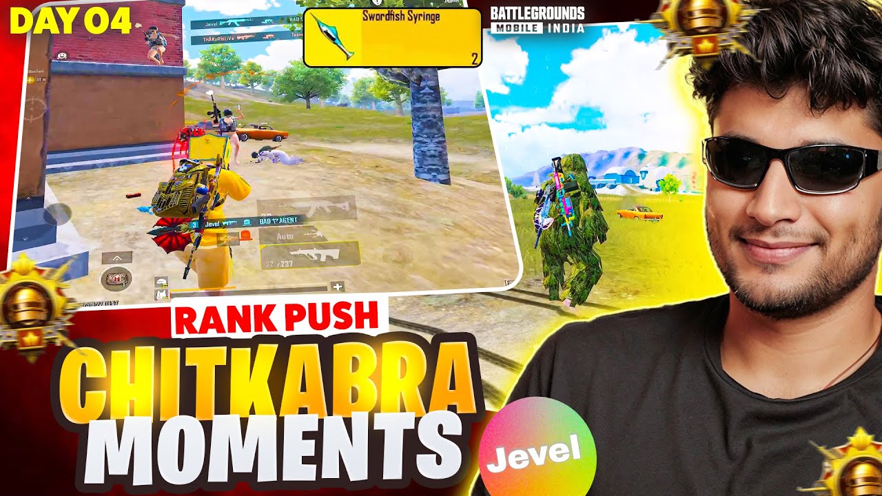 DAY 04 ! CONQUEROR RANK PUSH | CHITKABRA MOMENTS | JEVEL FUNNY MOMENTS |#jevel #bgmi