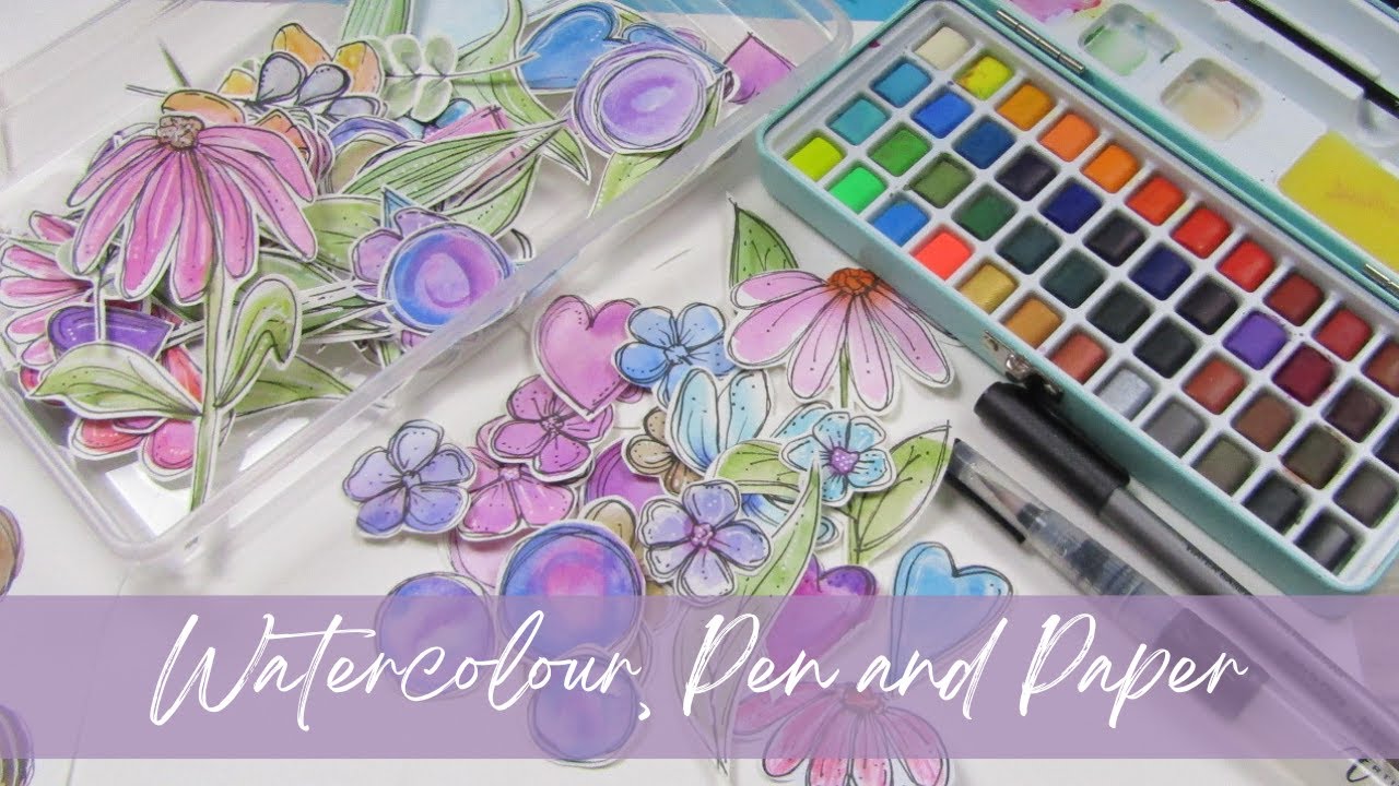 Watercolour, Pen and Paper