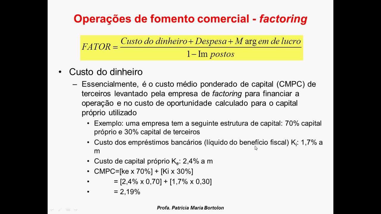 Empréstimos para Capital de Giro - Factoring