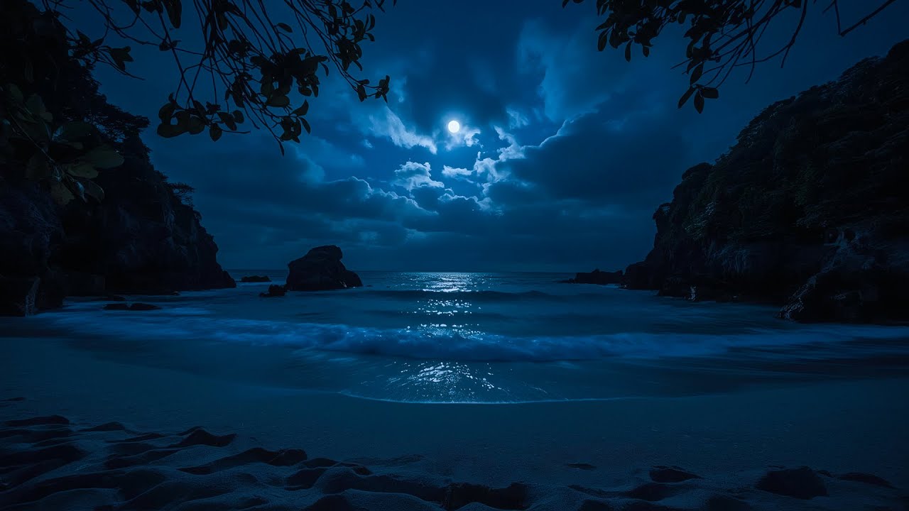 🔴 Ocean Waves for Deep Sleep | Relaxing Night Ocean Soundscape with Dark Screen for Restful Sleep