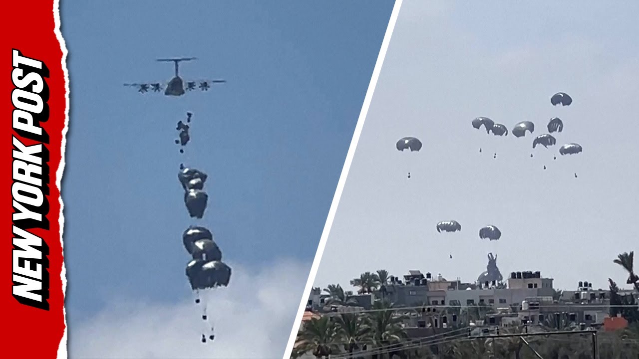 Humanitarian aid airdropped over Gaza