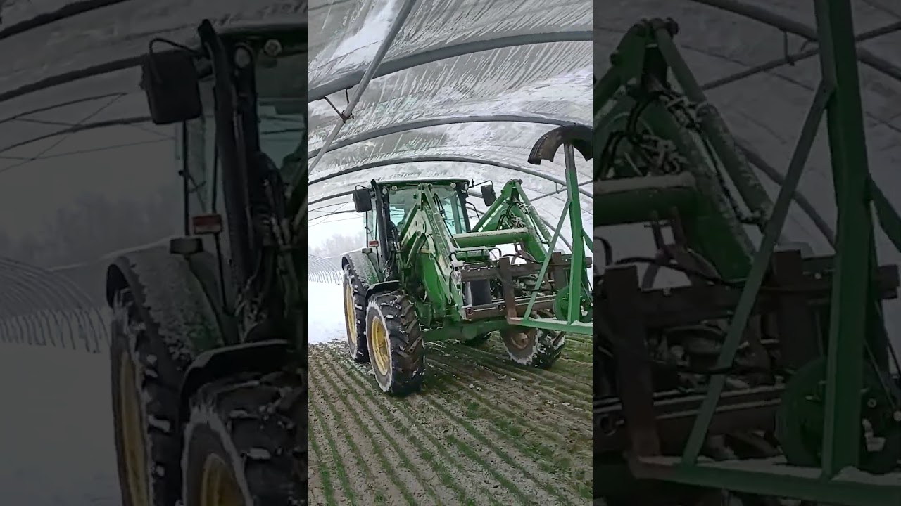 Greenhouse Snow Removal in Winter | An Effective Solution Using a Tractor