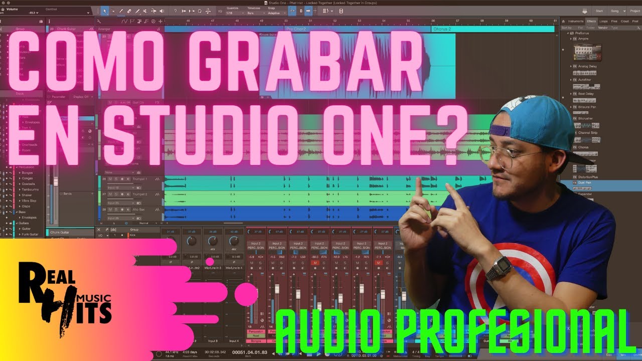 Como grabar en Studio One Tutorial en espa&ntilde;ol / Cap 2 - Real Hits