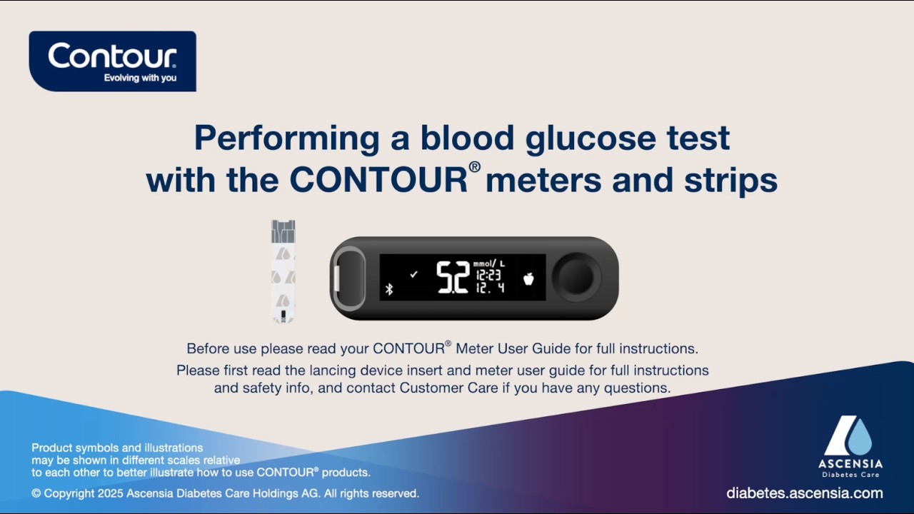 How to Perform a Blood Glucose Test with CONTOUR® Meters and Strips (SS mmol/L)