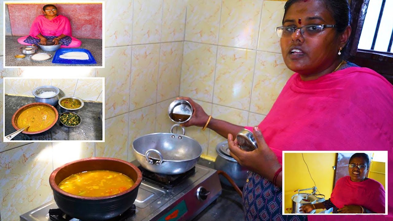 மதிய நேர வேலையும் - சமையலும் I Lunch Menu / அரைத்து வைத்த  தட்டைபயிறு குழம்பு / கீரை பொரியல் / ரசம்
