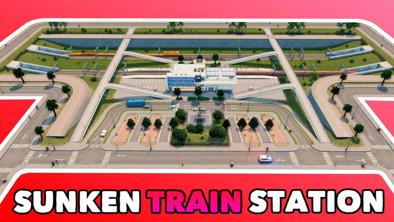 How to build a Sunken Train Station with quays in Cities: Skylines | No Mods Tutorial for PC Xbox PS