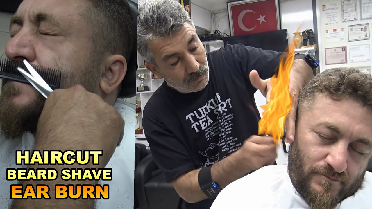 ​@asmrmunuronkan GAVE ME THE BEST SHAVE + EAR BURN + HAIRCUT WITH RAZOR + ASMR SAÇ VE SAKAL TRAŞI