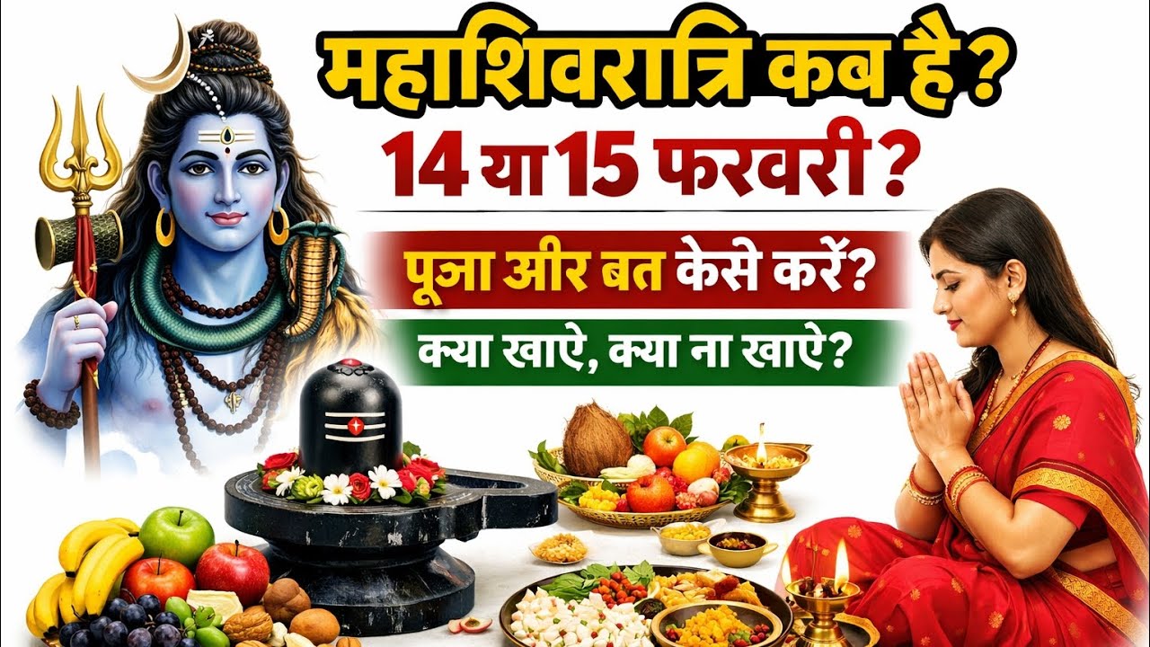 महाशिवरात्रि कब है 14 या 15 फरवरी? पूजा, व्रत और खाने की पूरी सही जानकारी #shivratri 2026