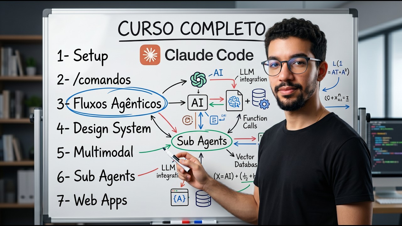 Fluxos Agênticos Claude Code: Curso Completo 3h+ (Básico ao Avançado)