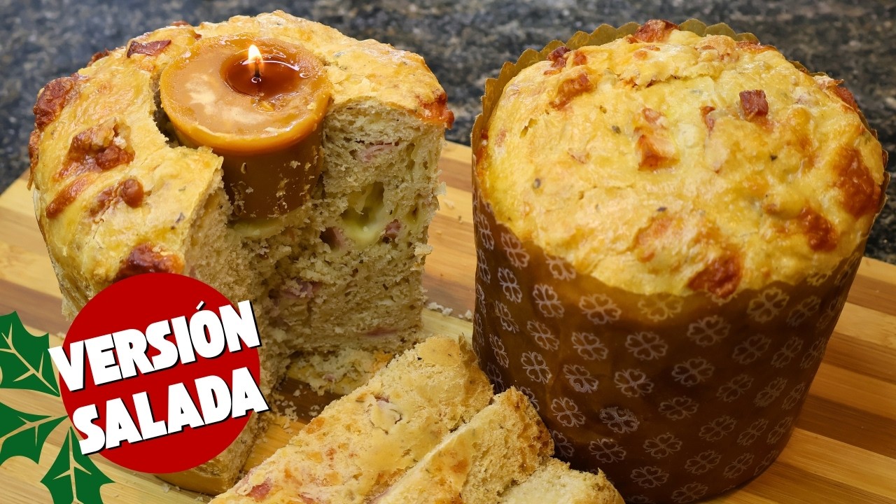 🎄PAN DULCE SALADO: Esponjoso, Húmedo y DELICIOSO 🤩 ¡Tenés que probarlo!  #PanDulce #RecetaNavideña