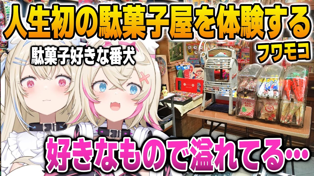 日本で初めて本物の駄菓子屋を体験して大興奮なフワモコ【英語解説】【日英両字幕】
