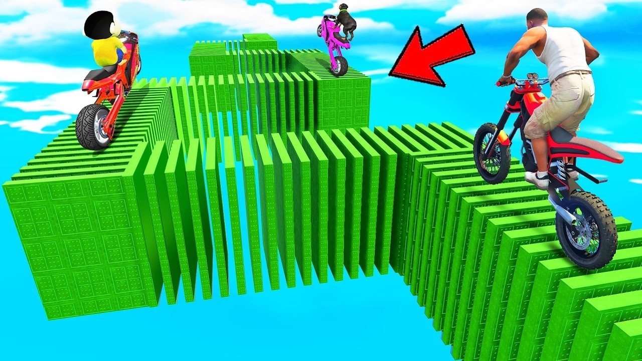 SHINCHAN AND FRANKLIN VS THE MOST DANGEROUS ZIGZAG DOMINO BRIDGE IN GTA 5