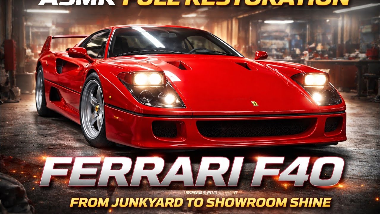 “ASMR Full Restoration: Rosso Corsa Ferrari F40 1990 – From Junkyard to Showroom Shine”