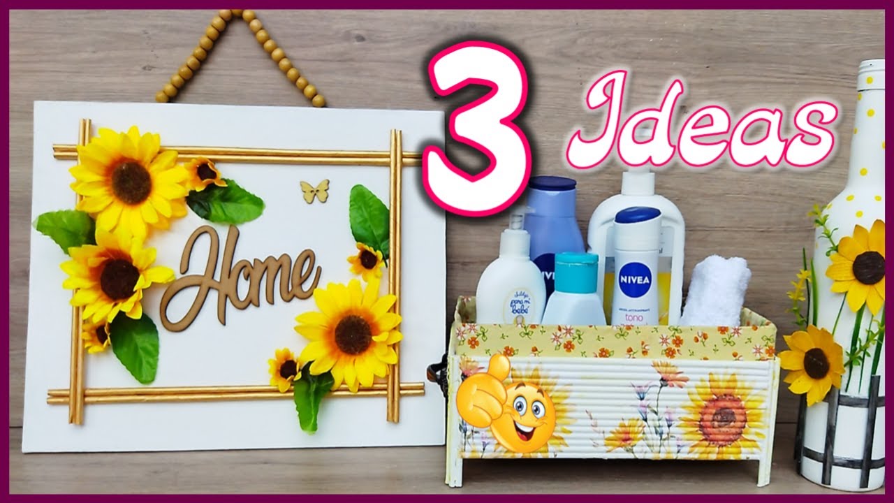 3 HERMOSAS IDEAS PARA EL HOGAR - Crafts for the home with recycling - Adornos con reciclaje