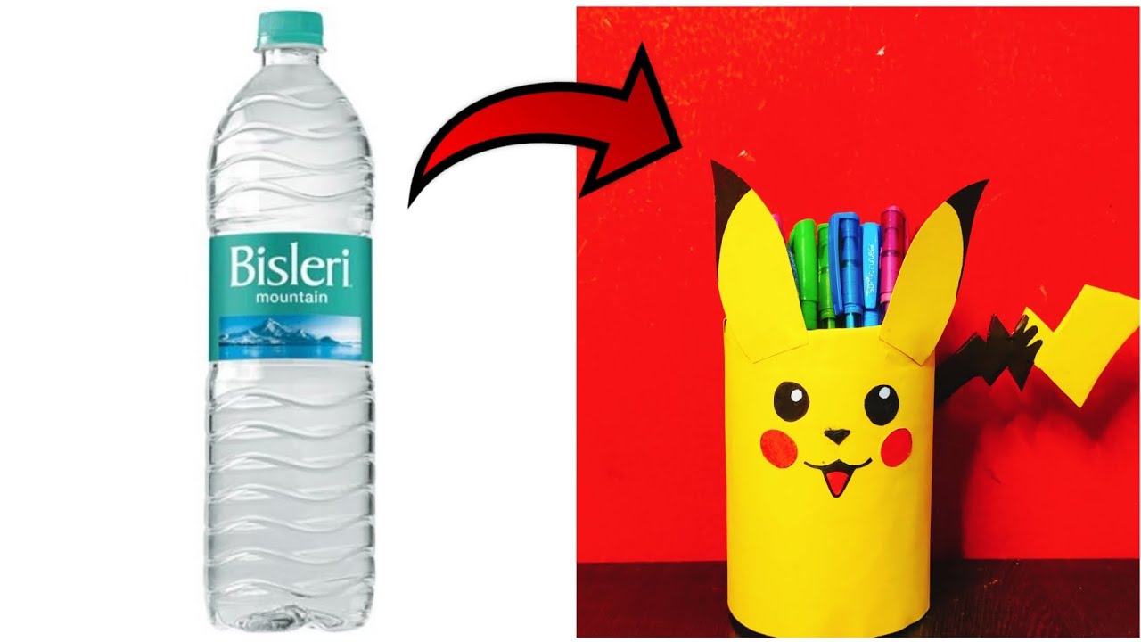 Best out of waste plastic bottle craft || Making pen stand from plastic bottle|| @SmritisArtWorld