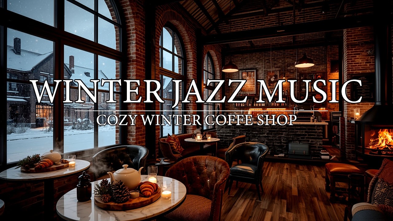 🔴Winter Jazz Music ⛄ Cozy Coffee Shop Ambience & Smooth Jazz Instrumental Music for Relaxing, Sleep