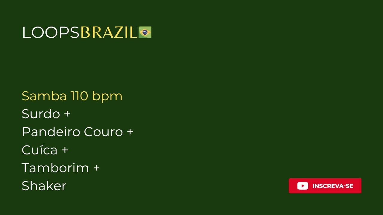 Samba 110 bpm - Surdo + Pandeiro Couro + Cuíca + Tamborim + Shaker