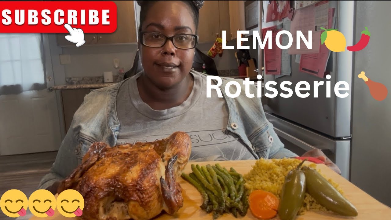 Grubb’n😋🍋Lemon Pepper Chicken Asparagus Chicken Rice 🔥 Mukbang‼️