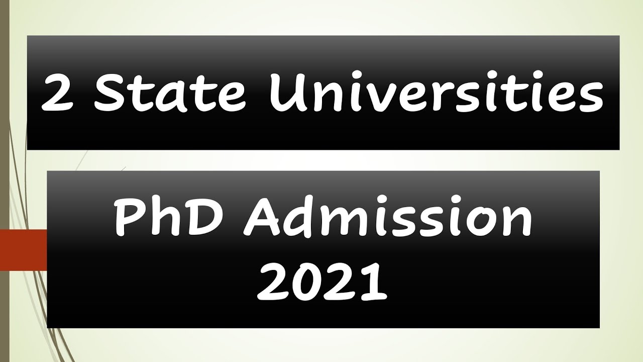 PhD Admission 2021 || Two State Universities || JADAVPUR University || West Bengal || BPUT || Odisha
