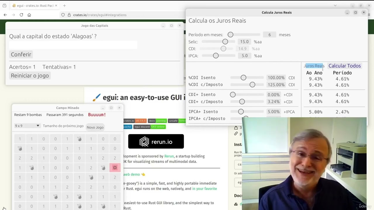 Programa&ccedil;&atilde;o Rust, Criando Interface Gr&aacute;fica de Usu&aacute;rio (GUI) com Rust usando egui #rustlang #rust