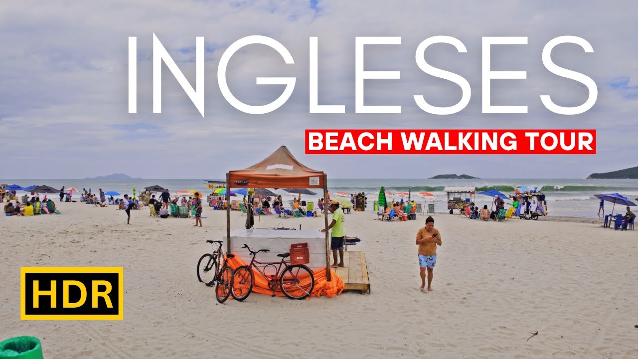 Ingleses Beach: Golden Sands, Water Sports, and Adventure in Florianopolis | Walking Tour 【4K HDR】