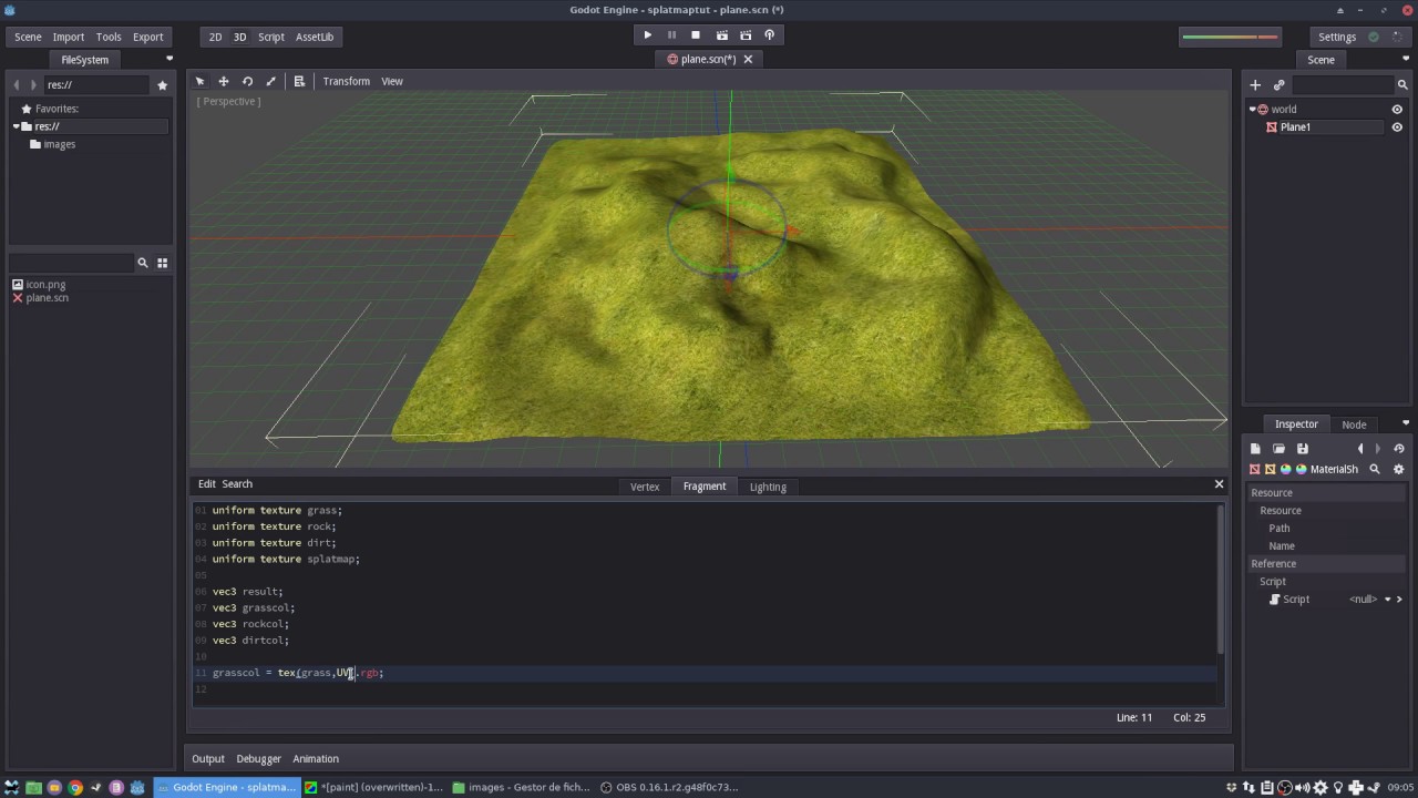 Godot tutorial #6: texturing large terrains using splatmaps