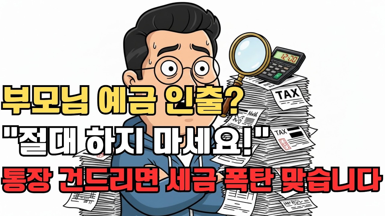 부모님 돌아가시기 전, 통장에서 돈 절대 빼지 마세요 (상속세 폭탄 맞습니다)