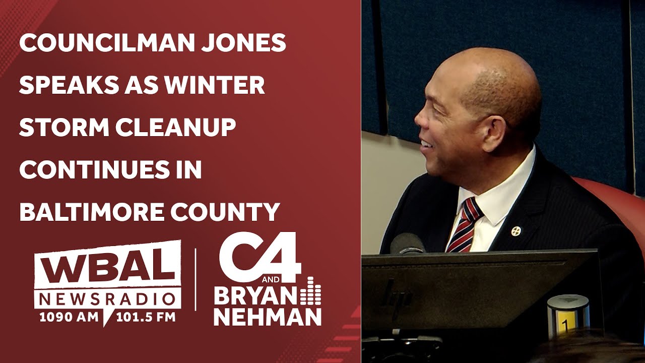Councilman Jones speaks as winter storm cleanup continues in Baltimore County