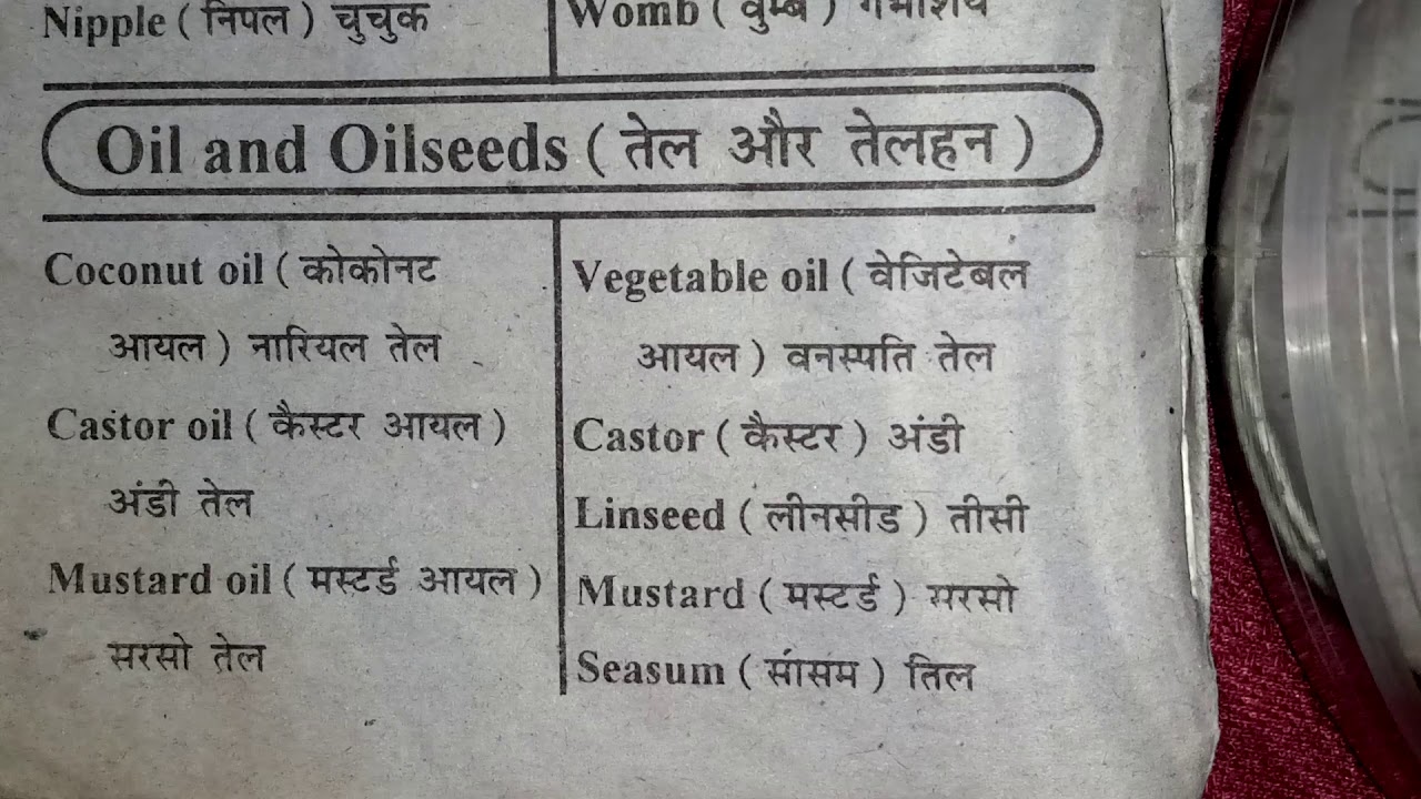 तेल और तिलहन