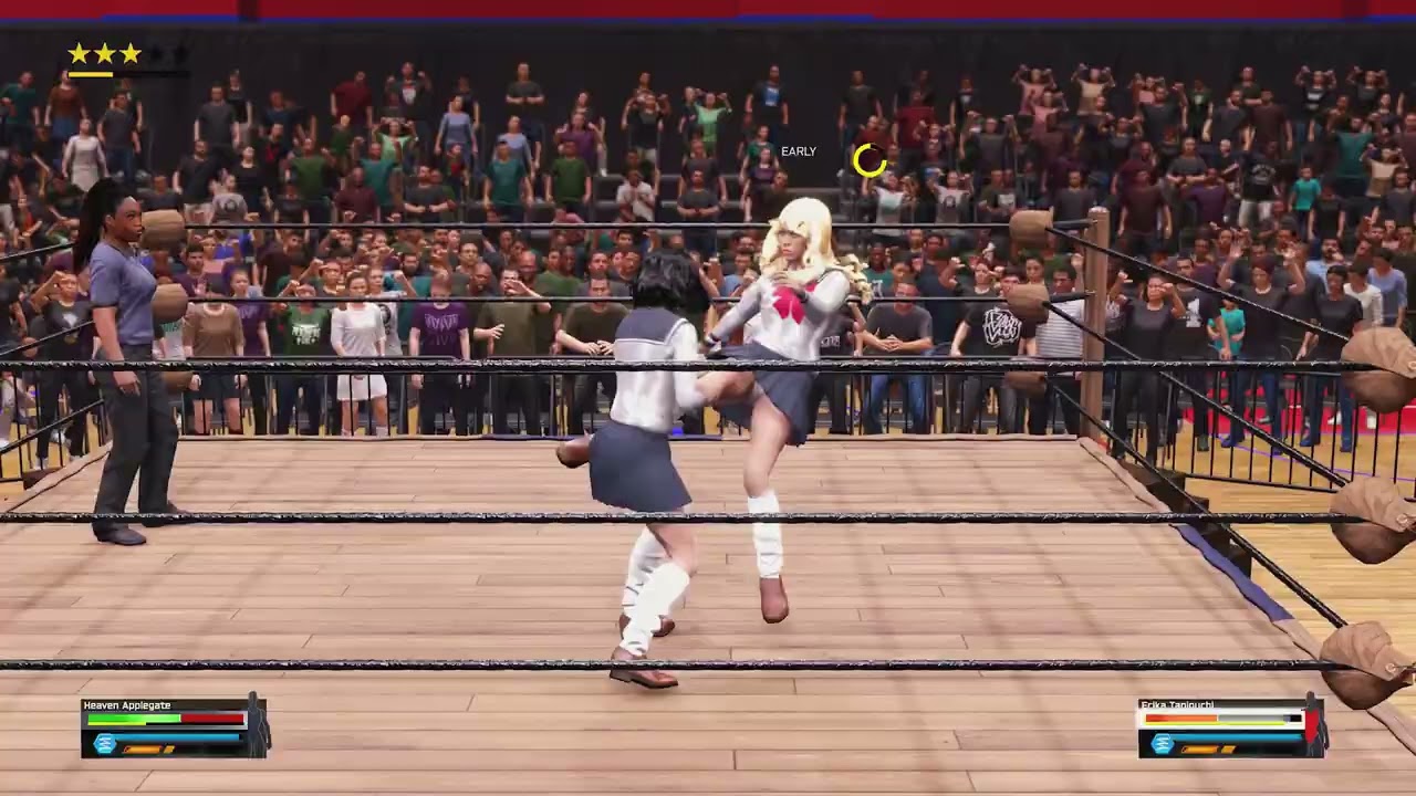 Heaven Applegate VS Erika Taniguchi 1 | WRESTLING HIGH | WWE 2K25 | Japanese School Girls Wrestling