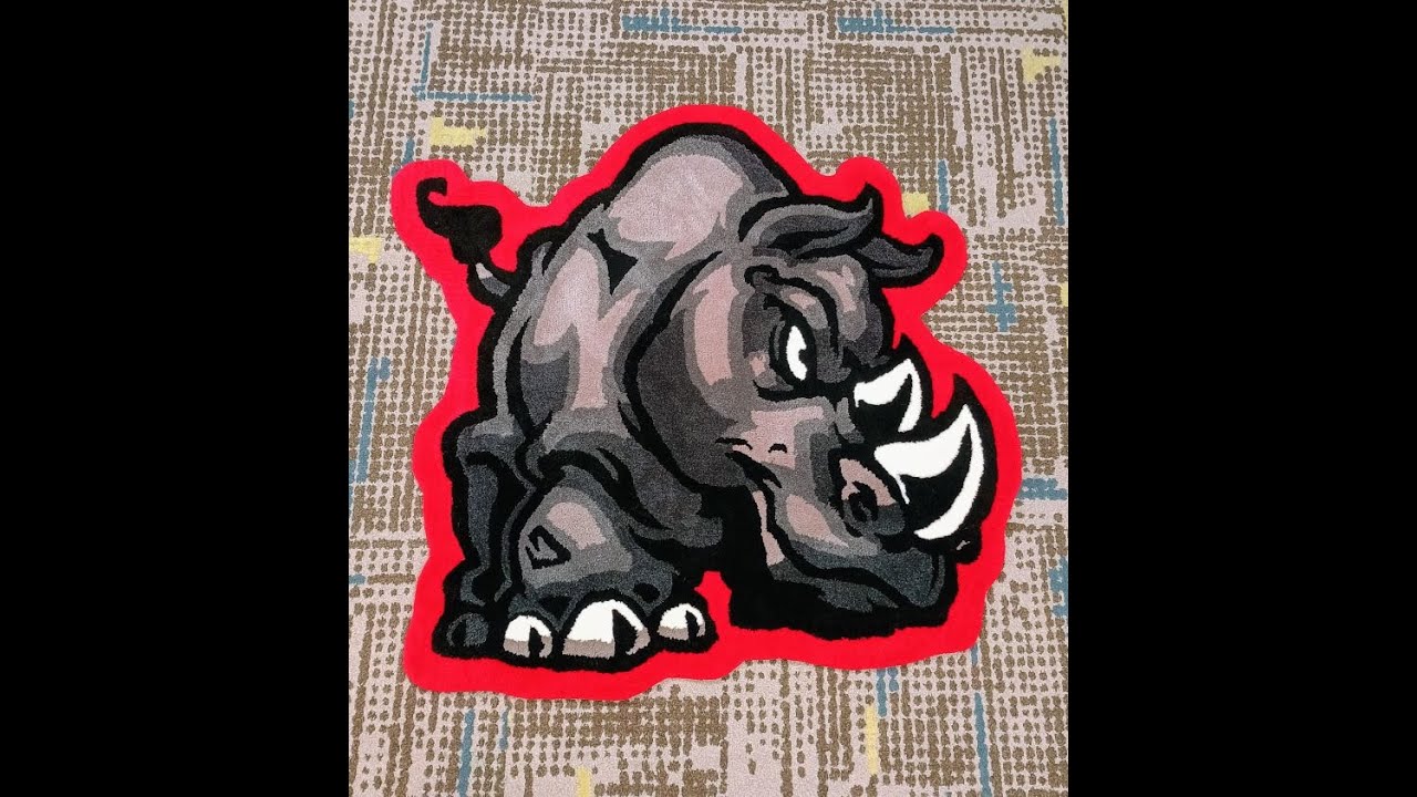 ASMR Rug Tufting a Mean Angry Rhino #asmr #asmrvideo #rhino #safari