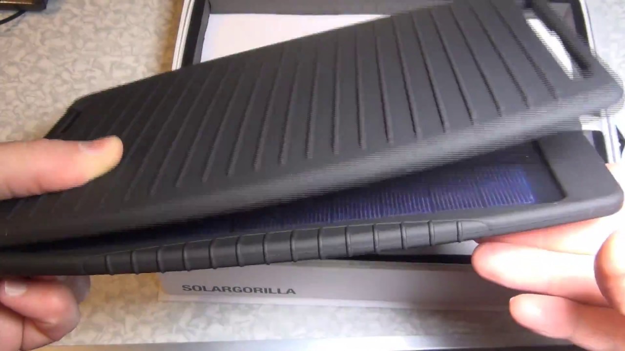 Powertraveller Solargorilla 5V and 20V Solar Portable Solar Charger unpacking